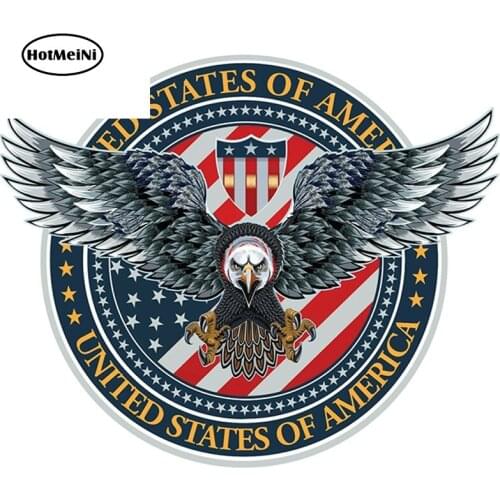 HotMeiNi 13cm x 10.8cm for American Flag Logo Funny Car Stickers Waterproof Anime Bumper Trunk Truck Graphics JDM Vinyl Wrap