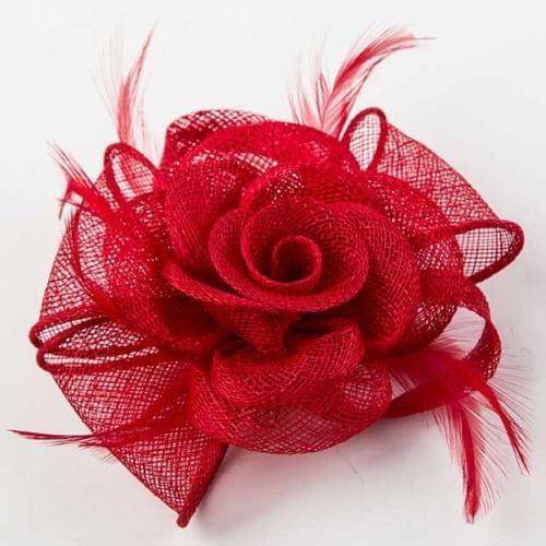 Women Party Cocktail Solid Mini Top fascinator Hat Handmade Sinamay Fascinator With Feathers Hair Clip Hair Accessories