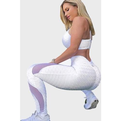 SALSPOR New Yoga Sport Leggings Women High Waist Push Up Fitness Pants Fashion Mesh Patchwork Workout Sports Legging
