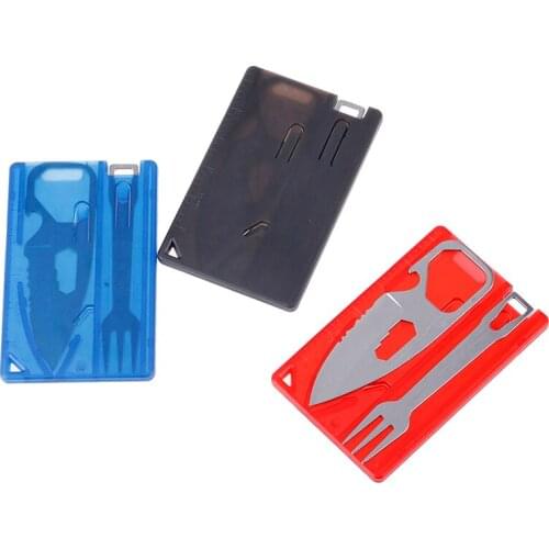 1set Outdoor Portable Travel Survival Camping Tactical Knife Fork Sets Cutlery Multifunctional Card Bottle Opener Tool