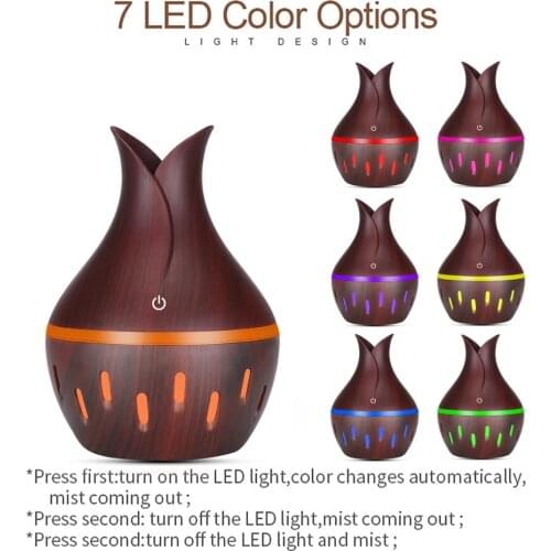 300ml Essential Oil Diffuser, Wood Grain Aromatherapy Diffuser Ultrasonic Cool Mist Humidifier Diffuser for Essential Oils