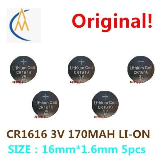 5PCS Brand new authentic CR1616 button 3 v lithium battery car/watch/wanted/electronic remote control