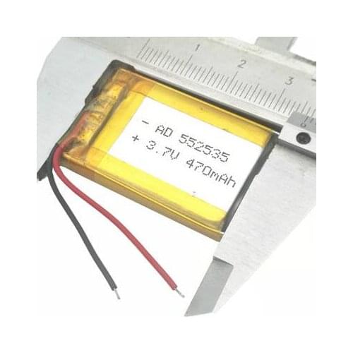 Free shipping 2pcs/lot 552535 3.7v 470mah li-polymer battery polymer lithium ion battery for power bank MP4 MP5 mini speaker