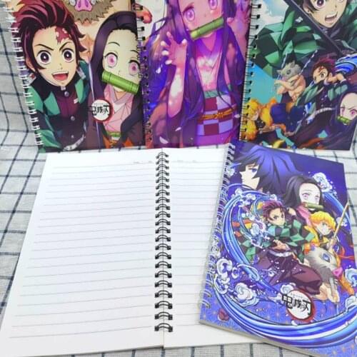 Anime Demon Slayer Kimetsu No Yaiba Kamado Tanjirou Nezuko A5 Coil Notebook Student Diary Notepad Line Inner Pages