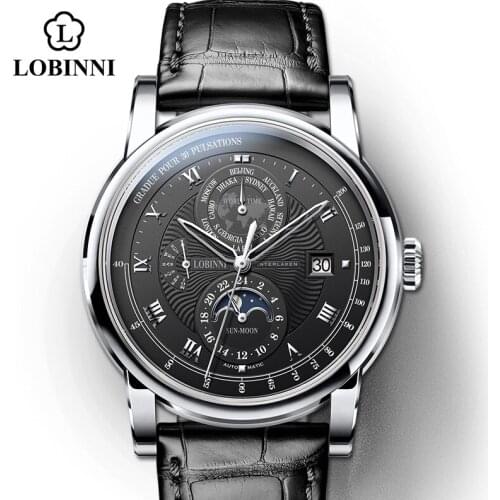 LOBINNI Luxury Brand Mens Automatic Watch Original Deisgn Male Wristwatch Fashion часы мужские механически Seagull Movement