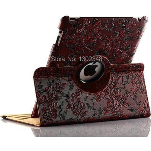 360 Degree Rotating Grape Grain Pattern PU Leather Case For Apple iPad Mini iPad 2 3 4 iPad Air 5 Luxury Smart Cover Stand Flip