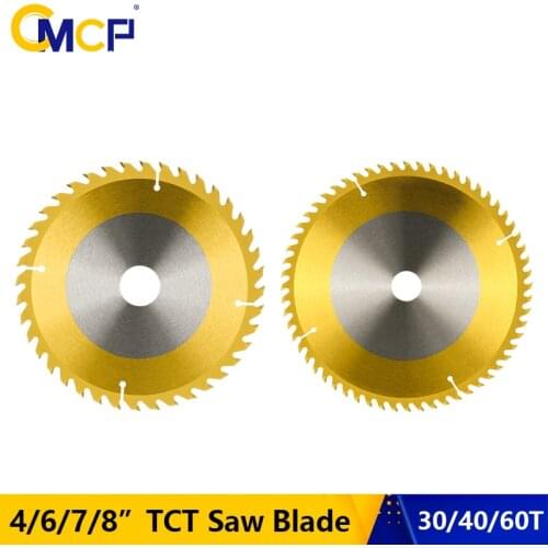 CMCP Circular Saw Blade 4" 6" 7" 8" TCT Saw Balde 30T 40T 60T Wood Cutting Disc TiN Coated Carbide Blade Blades For Woodworking