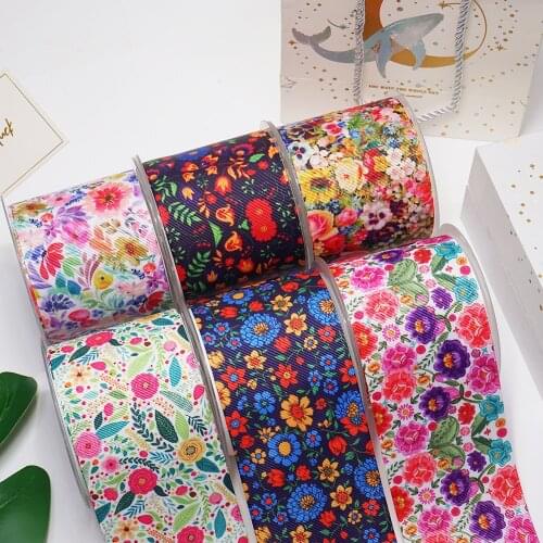 DIY Cartoon Flower Printed Grosgrain Ribbon For Craft Supplies Sewing Accessories 5 Yards, Planar Resins Mold 10 Pieces. 53140