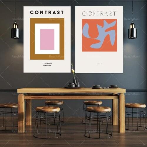 Retro style art prints, Henry Matisse style, exhibition posters, abstract wall art, modern room decoration, 70s prints decorativ