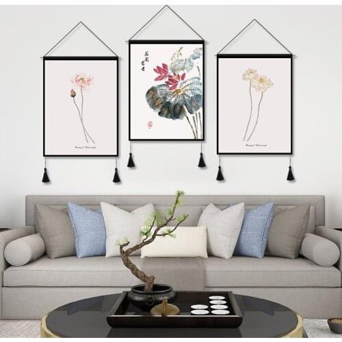 Chinese Scenery Painting Scroll Styles Tapestry Hanging Poster Wall Decor Canvas Poster Home Art Decoration Aesthetic Room Decor