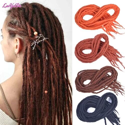 LUOYUDU Synthetic Soft Wool Dreadlocks Kane Kalon Crochet Braiding Hair Extension Hip-hop Dreads Locs Organic Hair For Women Men