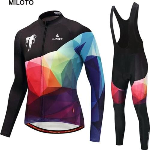 Miloto Men Long Sleeve Cycling Jersey Breathable Bike Jersey maillot ciclismo roupa ciclismo cycling clothing Cycling set