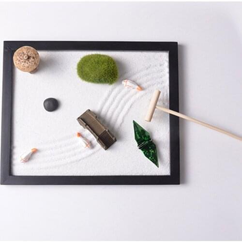 Mini Zen Garden Mini Dry Landscape Kit- , Bridge,Chair Landscape Ornaments