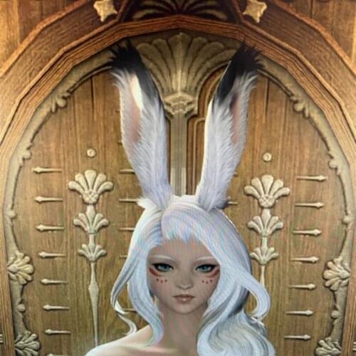 MMGG New Big White Bunny Rabbit Ears Hairhoop Headwear Lolita Final Fantasy Cosplay Game Costume Accessories Custom Made