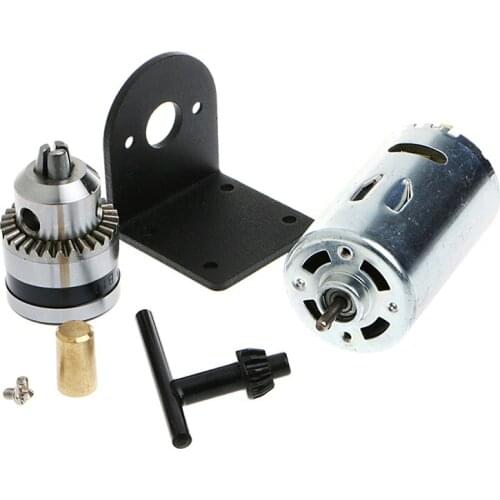 New Hand Drill DIY Lathe Press 555 Motor w/ 1/8" Chuck+ Mounting Bracket 12-36V