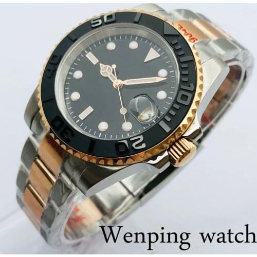 New 40mm Mens Classic Luxury Mechanical Watch Sapphire Crystal Ceramic Bezel Luminous 24 Jewels NH35 Movement Automatic Watch