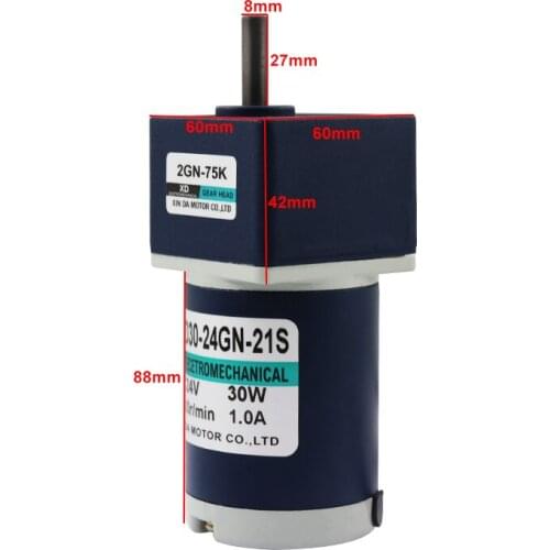 30W DC Gear Motor 12V24V Slow Speed Adjustable Micro Motor Forward and Reverse Small Toy Motor