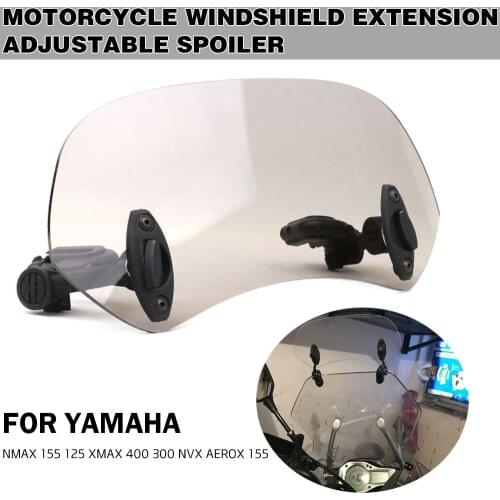 Motorcycle Windshield Extension Adjustable Spoiler Wind Deflector Lockable For YAMAHA NMAX 155 125 XMAX 400 300 NVX Aerox 155
