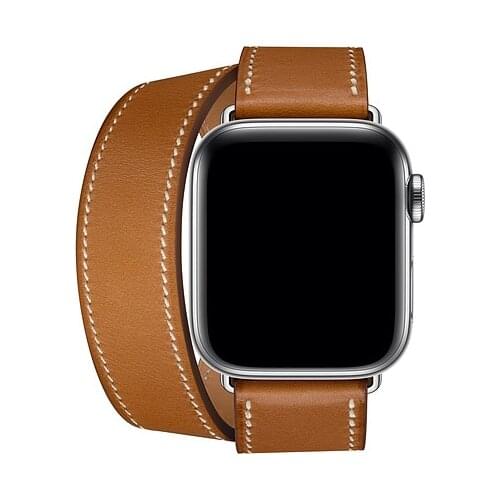 Series 6/5/4/3/2/1 Genuine Leather Loop Long Double Tour Band for Apple Watch se strap 38mm/42 40 44 Cuff Bracelet