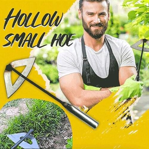 Steel Hardened Hollow Garden Hoe Handheld Weeding Rake Planting Vegetable Farm Hoe Digging Tools Agriculture Weeding Accessories