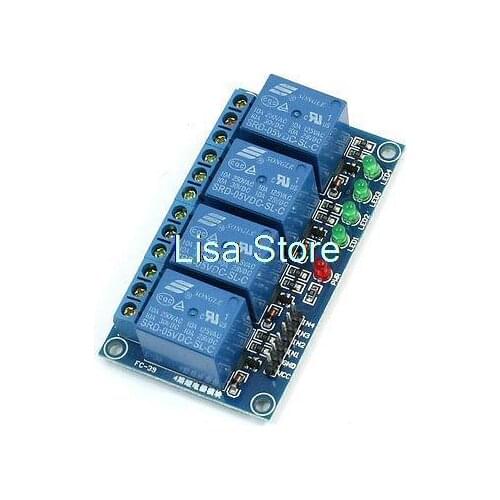 High Level Trigger 4 Channel Power Relay Module 5VDC Coil 10Amp for PIC AVR ARM