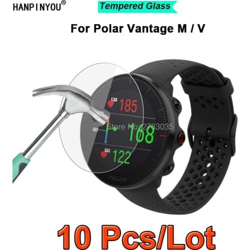 10Pcs For Polar Vantage M / V Sport Smart Watch 9H Hardness 2.5D Ultra-thin Toughened Tempered Glass Film Screen Protector Guard