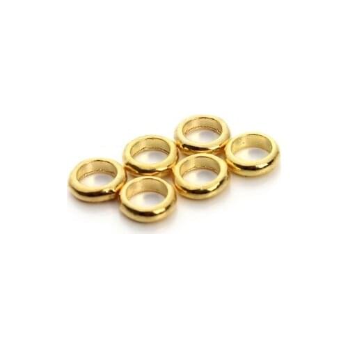 100pcs/lot 5mm Circle Metal Alloy Spacer Beads Hole Beads Flat Beads Buddha Beads For DIY bracelet Jewelry Making