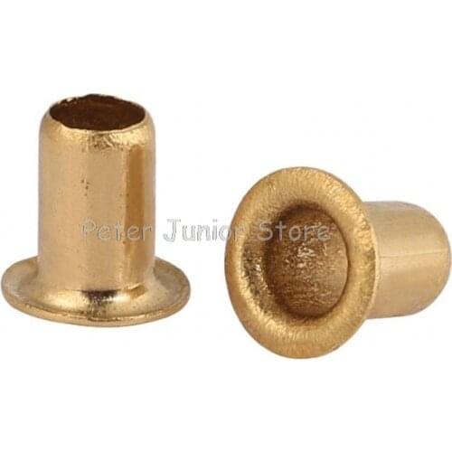 100Pcs M2 x 3/4/5/6/8/10 GB876 Copper Brass Rivet Nut Through Hole Rivets Hollow Grommets