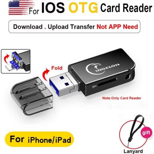 2 in 1 Card Reader Dual Slot TF Metal OTG Adapter Multimemory USB 3.0 For iphone ipad ios 13.0 Above Version Macbook Laptop