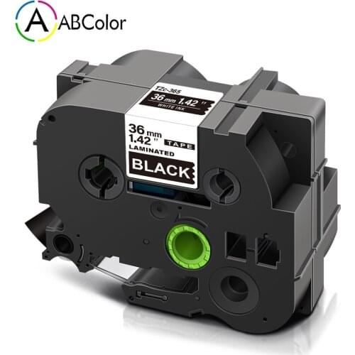 36mm Laminated Label Tape White on Black Compatible for 365 Tape Cassette For Label Maker