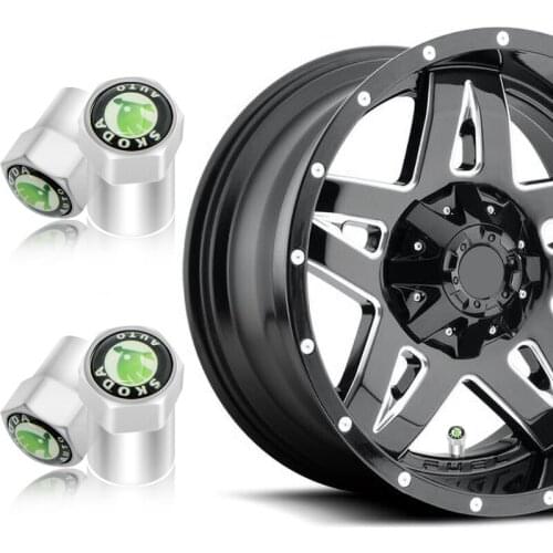4pcs black sliver car tire wheel valve cap Car decoration cover For Skodas Octavia A5 A7 Fabia superb car-styling Accessories