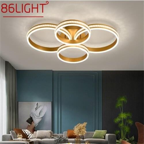 86LIGHT Nordic Gold Ceiling Lights Fixtures Modern Luxury Round Lamps LED Home For Living Room