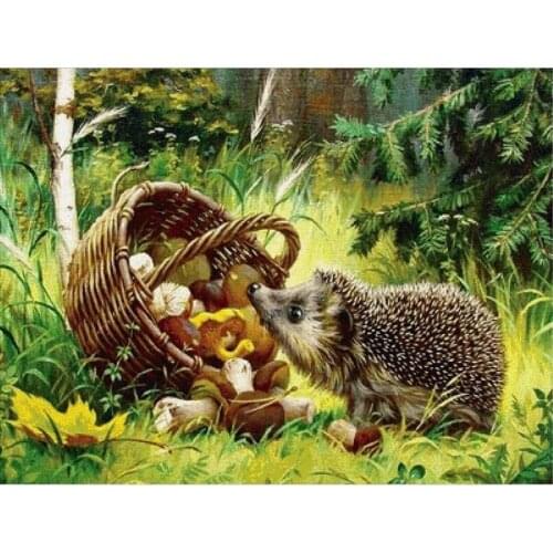 5D Diamond Embroidery Small hedgehog Diamond Painting Cross stitch Animal Rhinestone Mosaic Picture Home Decor Sale