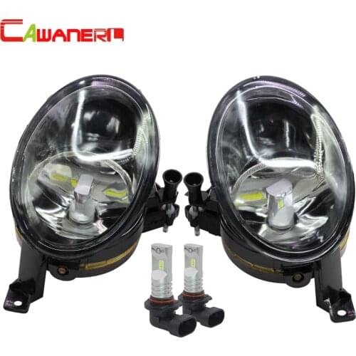 Cawanerl 2 X Car Front Fog Light Assembly Lampshade with 9006 HB4 Halogen LED Bulb For Volkswagen Golf Jetta Tiguan Touran Caddy