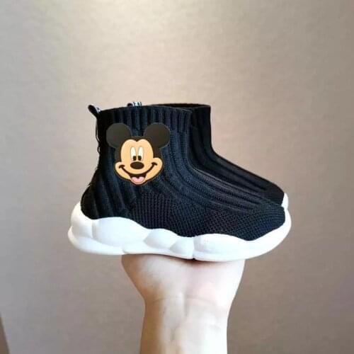 Disney Mickey mouse cartoon winter baby cotton shoes cartoon Minnie warm boys and girls casual shoes