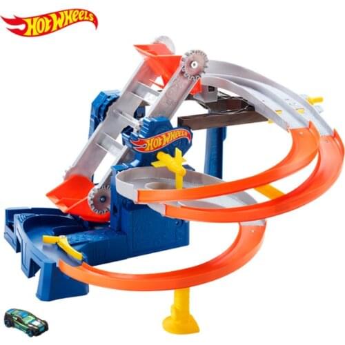 Hot Wheels Factory Raceway Set Straight Acceleration Track Car Toy For Children Educational Building Hotwheels Model Gift