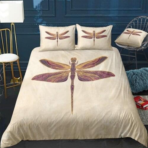 Art Nouveau Dragonfly Quilt Cover Pillowcase 3Piece Comforter Bedding Set With Pillow Case Single Double Duvet Cover Home Decora