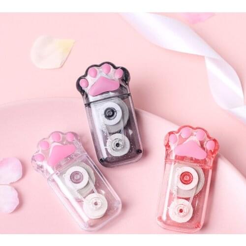 1pc Kawaii Cat Claw Correction Tape Transparent Cute Stationery Office School Supplies Corrector Novel Correction Tape Random