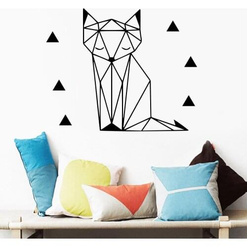Pretty geometry fox Wall Sticker Removable Stickers Diy Wallpaper For Kids baby Rooms Home bedroom Decor vinyl Wall Decals mural