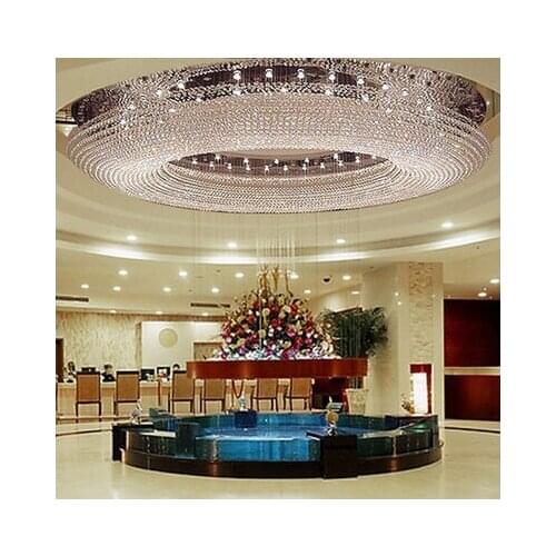 K9 Crystal Size 150 cm *150cm * 43cm Circular Led Ceiling Lights Dome Light Hotel Lobby Crystal Droplight Sitting Room Light