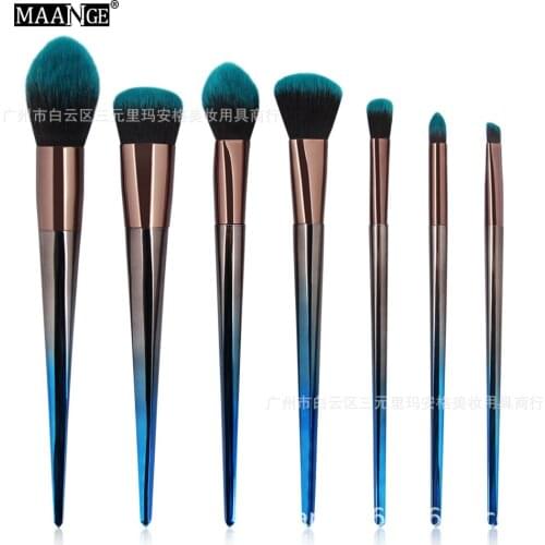Hot Selling 7 Diamond Handle Makeup Brush Set Gradient Beauty Tool Face Eye Brush Cosmetic Gift Set For Women