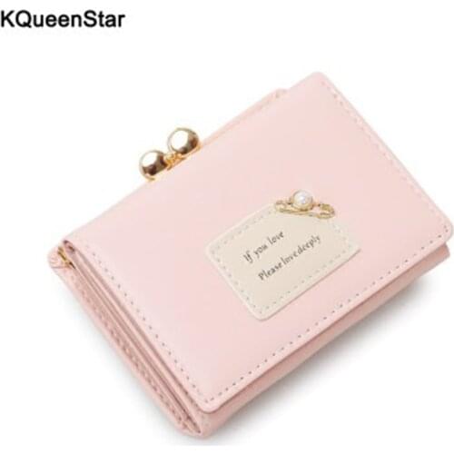 Women Small Wallet Simple Female Short Student Korean Cute Multi-function Mini Buckle Card Holders New