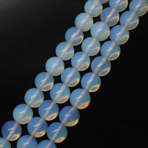 Mini. order is $7! 14mm White Opal Round Loose Beads 15