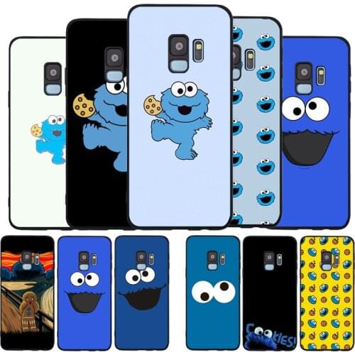 Cookie monster cartoon black Soft phone Case For Samsung S20 S10 S9 S8 S7 edge Plus Lite Note 8 9 10 A6 A7 A8 A9 2018 Cover