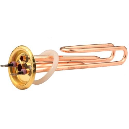 3KW 220V red copper heating element for electric boiling,63 mm cap electric heat tube with 2 probes for water boiler