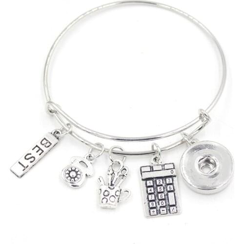 New Arrival 18mm Snap Jewelry Letter Best Secretary Bracelet Bracelet&Bangle Secretary gift Employee Gift Bijoux Pulsera
