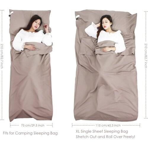Sleeping Bag Liner Portable 2 Person Travel Camping Sheet Easily Folded Into Small Size Comfortable And Touches Soft