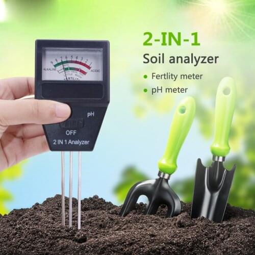 2 in 1 Portable PH Meter Soil PH Meter& Fertility Tester With 3 Probes Ideal Instrument For Gardening Tools Soil Analyzer