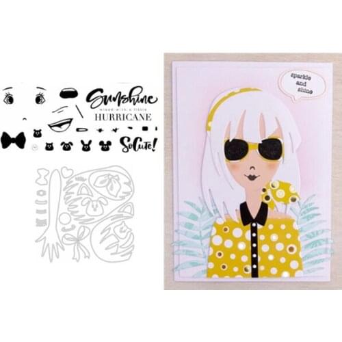 Girl Transparent Clear Stamps and cutting dies for DIY Scrapbooking/Card Making/Kids Christmas Fun Decoration Supplies