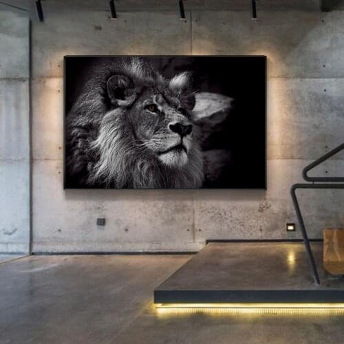Lion Animal On Canvas Print Nordic Lion Poster Scandinavian Wall Art Picture For Living Room Home Decoration Frameless